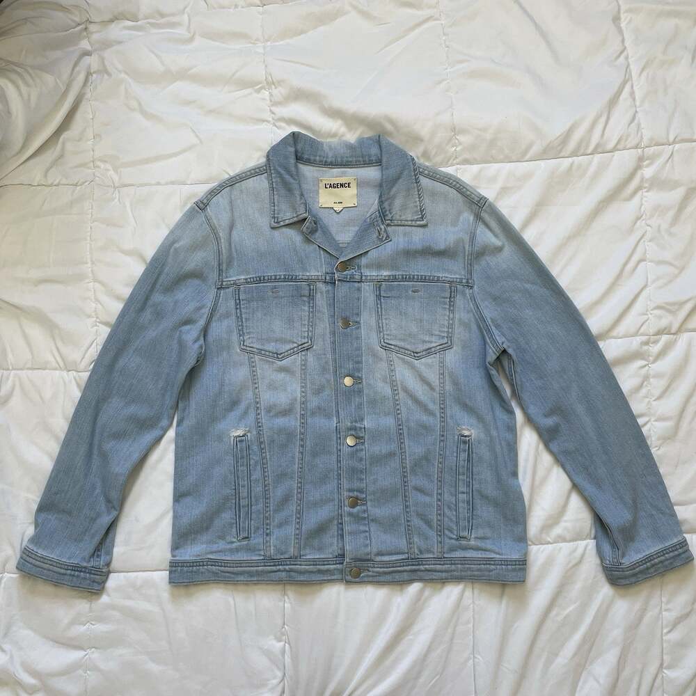L’Agence Janelle Oversized Trucker Denim Jacket Sierra Light Wash Women's M / L